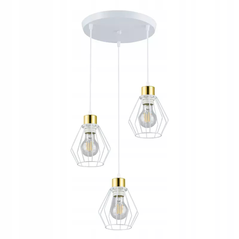 Lampa sufitowa wisząca żyrandol LED E27 oprawa LOFT BRYLANT biała-5904703010302