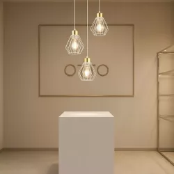 Lampa sufitowa wisząca żyrandol LED E27 oprawa LOFT BRYLANT biała-5904703010302