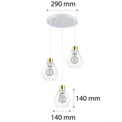 Lampa sufitowa wisząca żyrandol LED E27 oprawa LOFT BRYLANT biała-5904703010302