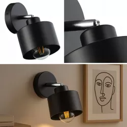 Kinkiet ścienny lampa wewnętrzna ruchomy E27 ścienna LED czarny-5904703010241