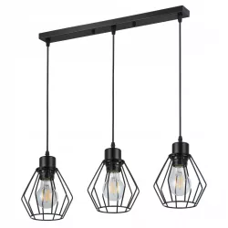 Lampa sufitowa wisząca żyrandol LED 3x E27 oprawa LOFT diament druciana-5904703010562