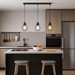 Lampa sufitowa wisząca żyrandol LED 3x E27 oprawa LOFT diament druciana-5904703010562