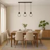 Lampa sufitowa wisząca żyrandol LED 3x E27 oprawa LOFT diament druciana-5904703010562