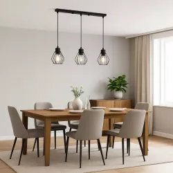Lampa sufitowa wisząca żyrandol LED 3x E27 oprawa LOFT diament druciana-5904703010562