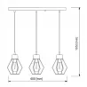 Lampa sufitowa wisząca żyrandol LED 3x E27 oprawa LOFT diament druciana-5904703010562