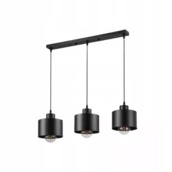 Lampa Wisząca Elza Czarna Loft żyrandol stylowa E27 x3 50cm do salonu-5904703010319