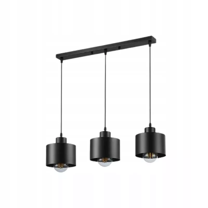 Lampa Wisząca Elza Czarna Loft żyrandol stylowa E27 x3 50cm do salonu-5904703010319