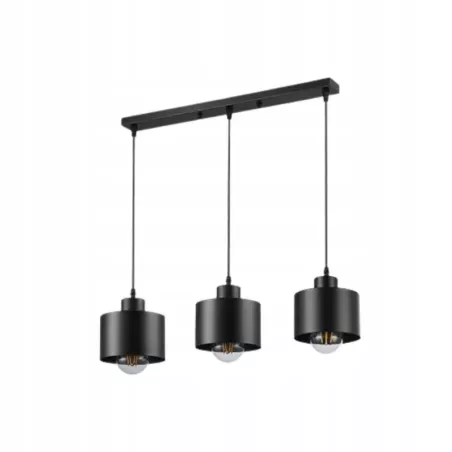 Lampa Wisząca Elza Czarna Loft żyrandol stylowa E27 x3 50cm do salonu-5904703010319