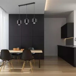 Lampa Wisząca Elza Czarna Loft żyrandol stylowa E27 x3 50cm do salonu-5904703010319