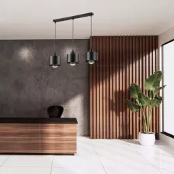 Lampa Wisząca Elza Czarna Loft żyrandol stylowa E27 x3 50cm do salonu-5904703010319
