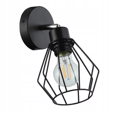 Kinkiet ścienny lampa wewnętrzna LED ruchoma E27 do czytania czarny diament-5904703010364