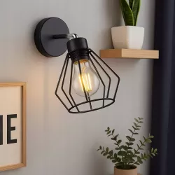 Kinkiet ścienny lampa wewnętrzna LED ruchoma E27 do czytania czarny diament-5904703010364