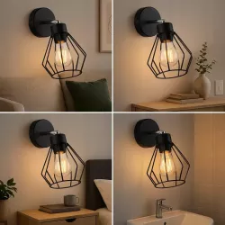 Kinkiet ścienny lampa wewnętrzna LED ruchoma E27 do czytania czarny diament-5904703010364