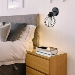 Kinkiet ścienny lampa wewnętrzna LED ruchoma E27 do czytania czarny diament-5904703010364