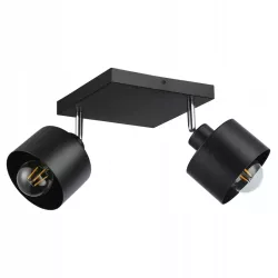 Lampa sufitowa kinkiet sufitowy żyrandol 2x E27 oprawa loft czarna-5904703010678