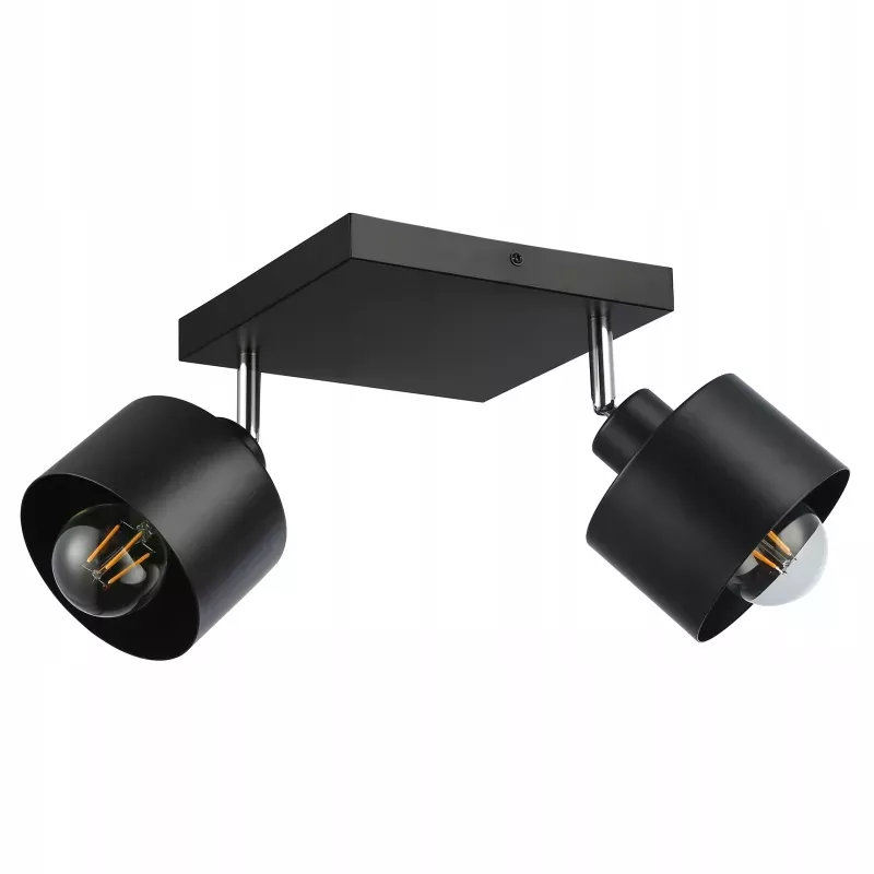 Lampa sufitowa kinkiet sufitowy żyrandol 2x E27 oprawa loft czarna-5904703010678