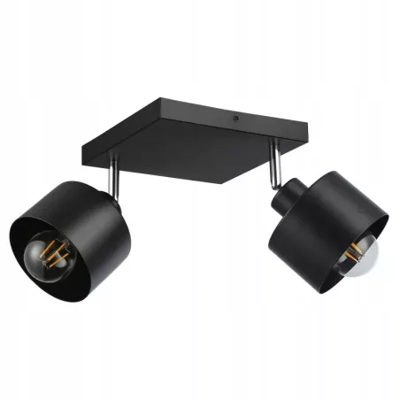 Lampa sufitowa kinkiet sufitowy żyrandol 2x E27 oprawa loft czarna-5904703010678