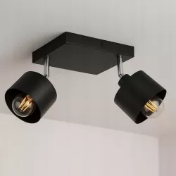 Lampa sufitowa kinkiet sufitowy żyrandol 2x E27 oprawa loft czarna-5904703010678