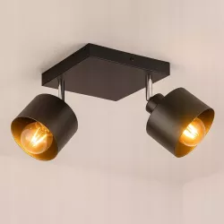 Lampa sufitowa kinkiet sufitowy żyrandol 2x E27 oprawa loft czarna-5904703010678