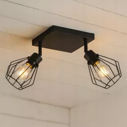 Lampa sufitowa wisząca kinkiet żyrandol LED 2x E27 oprawa LOFT diament-5904703010395