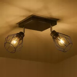 Lampa sufitowa wisząca kinkiet żyrandol LED 2x E27 oprawa LOFT diament-5904703010395