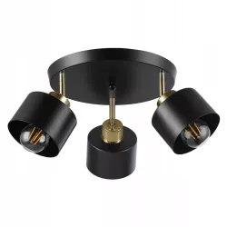 Lampa sufitowa led kinkiet wisząca żyrandol 3x E27 oprawa LOFT czarna-5904703010784