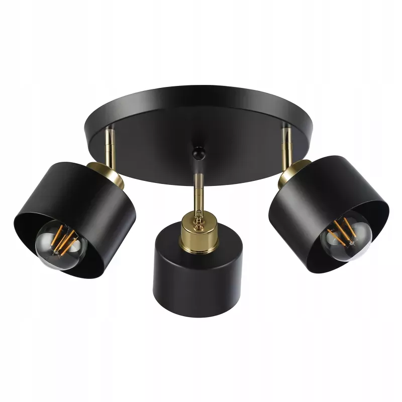 Lampa sufitowa led kinkiet wisząca żyrandol 3x E27 oprawa LOFT czarna-5904703010784