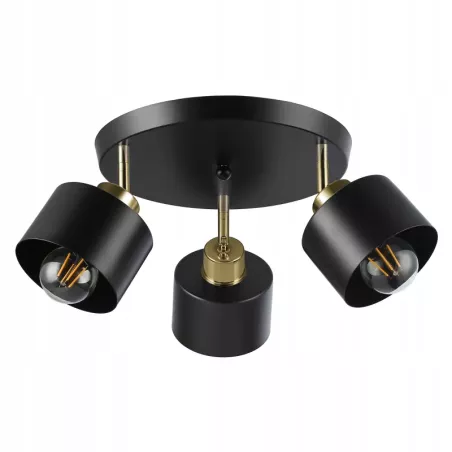 Lampa sufitowa led kinkiet wisząca żyrandol 3x E27 oprawa LOFT czarna-5904703010784