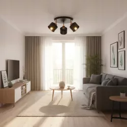 Lampa sufitowa led kinkiet wisząca żyrandol 3x E27 oprawa LOFT czarna-5904703010784