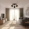 Lampa sufitowa led kinkiet wisząca żyrandol 3x E27 oprawa LOFT czarna-5904703010784