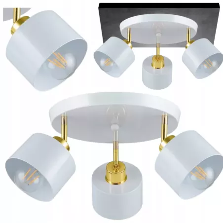 Lampa sufitowa LED kinkiet wisząca żyrandol LED 3x E27 oprawa LOFT biały-5904703010760