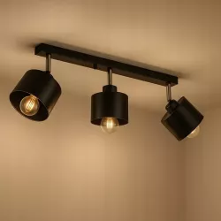 LAMPA WISZĄCA SUFITOWA ruchoma kinkiet 3x E27 LED ŻYRANDOL LOFT czarna-5904703010340
