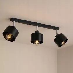 LAMPA WISZĄCA SUFITOWA ruchoma kinkiet 3x E27 LED ŻYRANDOL LOFT czarna-5904703010340