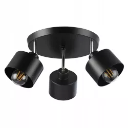 Lampa sufitowa wisząca kinkiet żyrandol 3x E27 oprawa LOFT czarna-5904703010777