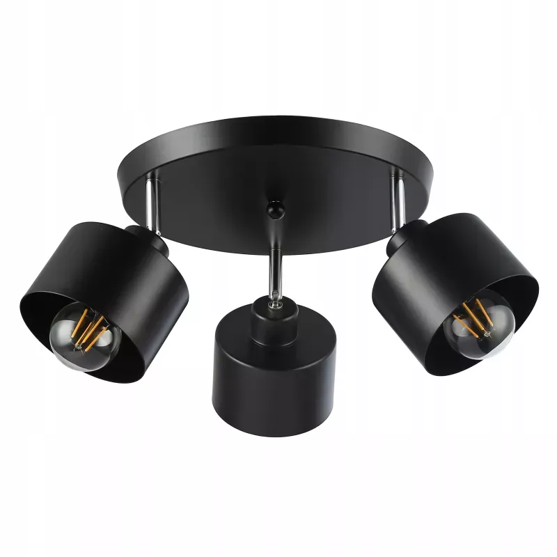 Lampa sufitowa wisząca kinkiet żyrandol 3x E27 oprawa LOFT czarna-5904703010777