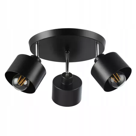 Lampa sufitowa wisząca kinkiet żyrandol 3x E27 oprawa LOFT czarna-5904703010777
