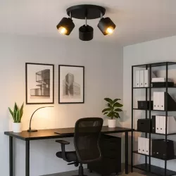 Lampa sufitowa wisząca kinkiet żyrandol 3x E27 oprawa LOFT czarna-5904703010777
