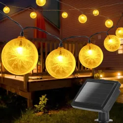 Girlanda solarna LED 10 żółtych cytrynek fi 5cm o długości 1.8 mb - 8433325208844