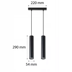 LAMPA WISZĄCA LED 1m SUFITOWA ŻYRANDOL 2x GU10 LOFT NOWOCZESNA TUBA-5904703010456