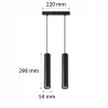 LAMPA WISZĄCA LED 1m SUFITOWA ŻYRANDOL 2x GU10 LOFT NOWOCZESNA TUBA-5904703010456