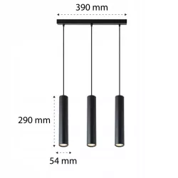 Lampa wisząca Keon 3 XGU10 KEON CZARNA LOFT TUBA-5904703010470