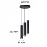 Lampa Wisząca Sufitowa Żyrandol LED 1m 3x GU10 LOFT NOWOCZESNA TUBA okrągła-5904703010494