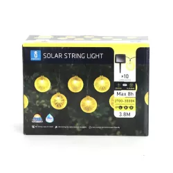 Girlanda solarna LED 10 żółtych cytrynek fi 5cm o długości 1.8 mb - 8433325208844