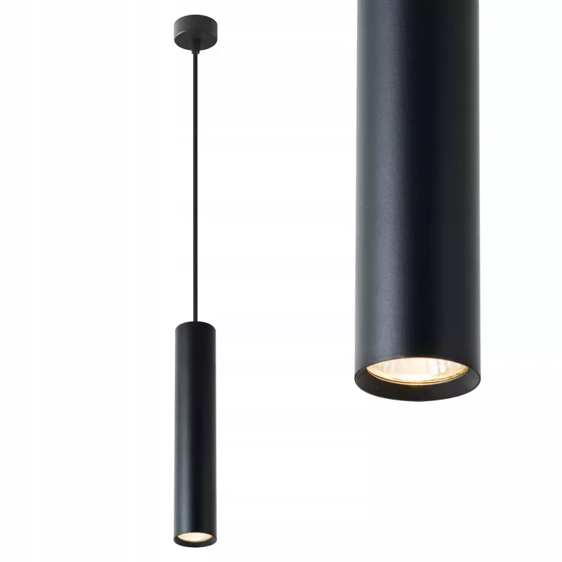 Lampa sufitowa wisząca żyrandol LED GU10 oprawa OKRĄGŁA czarna-5904703010333
