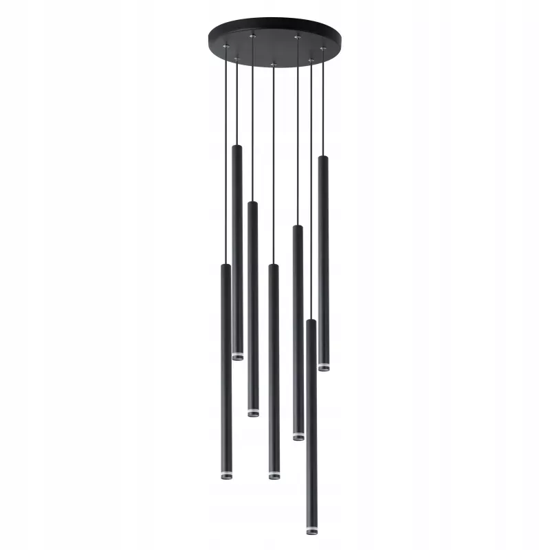 Lampa sufitowa wisząca żyrandol LED 7x G9 oprawa OKRĄGŁA czarna-5904703010920