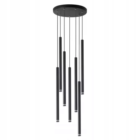 Lampa sufitowa wisząca żyrandol LED 7x G9 oprawa OKRĄGŁA czarna-5904703010920