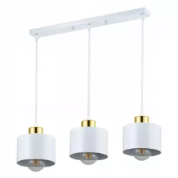 Lampa sufitowa wisząca żyrandol LED 3x E27 oprawa LOFT złoty + biały-5904703010326