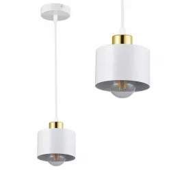 Lampa sufitowa wisząca żyrandol LED E27 oprawa LOFT złoty + biały-5904703010050