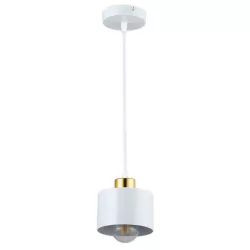 Lampa sufitowa wisząca żyrandol LED E27 oprawa LOFT złoty + biały-5904703010050