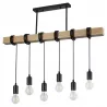 Lampa sufitowa wisząca żyrandol oprawa LED 6xE27 LOFT drewniana nad blat-5904703010234
